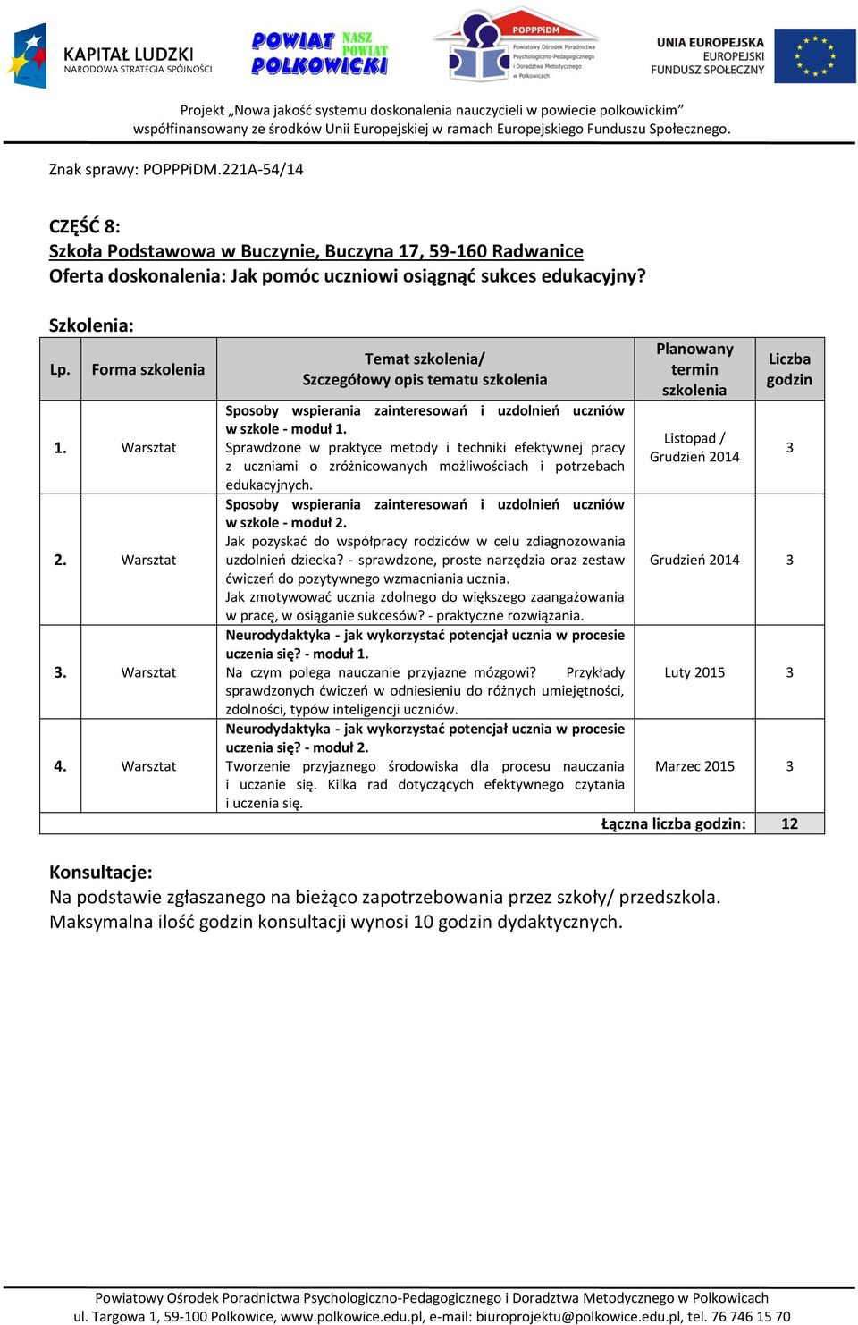 Sprawdzone w praktyce metody i techniki efektywnej pracy z uczniami o zróżnicowanych możliwościach i potrzebach edukacyjnych. Sposoby wspierania zainteresowań i uzdolnień uczniów w szkole - moduł 2.