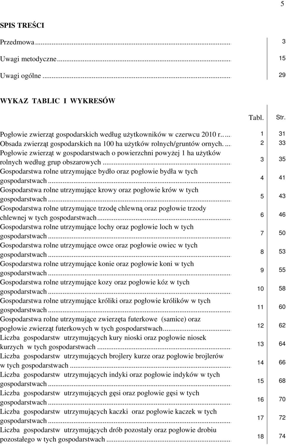 .. 3 35 Gospodarstwa rolne utrzymujące bydło oraz pogłowie bydła w tych gospodarstwach... 4 41 Gospodarstwa rolne utrzymujące krowy oraz pogłowie krów w tych gospodarstwach.