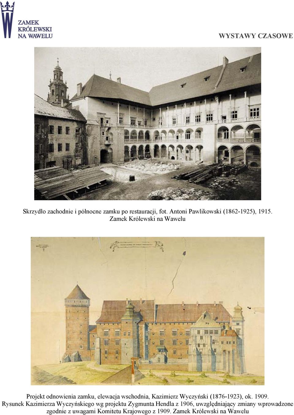 Projekt odnowienia zamku, elewacja wschodnia, Kazimierz Wyczyński (1876-1923), ok.