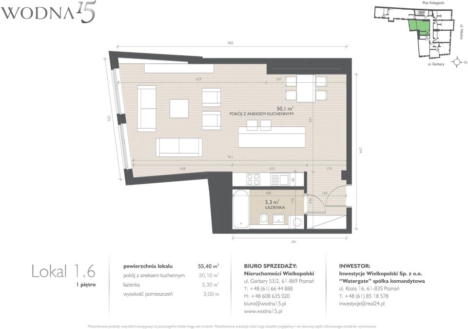 6 1 piętro 55,40 m 50,10 m 5,30 m 53/,