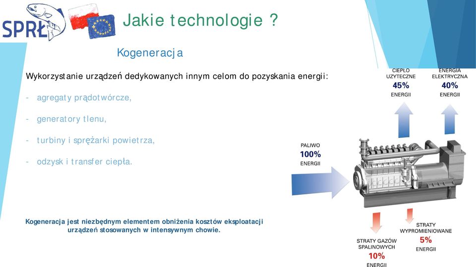 energii: - agregaty pr dotwórcze, - generatory tlenu, - turbiny i spr arki