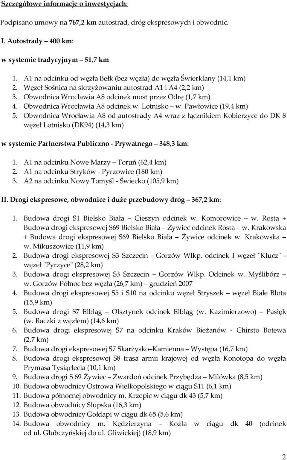 Obwodnica Wrocławia A8 odcinek w. Lotnisko w. Pawłowice (19,4 km) 5.