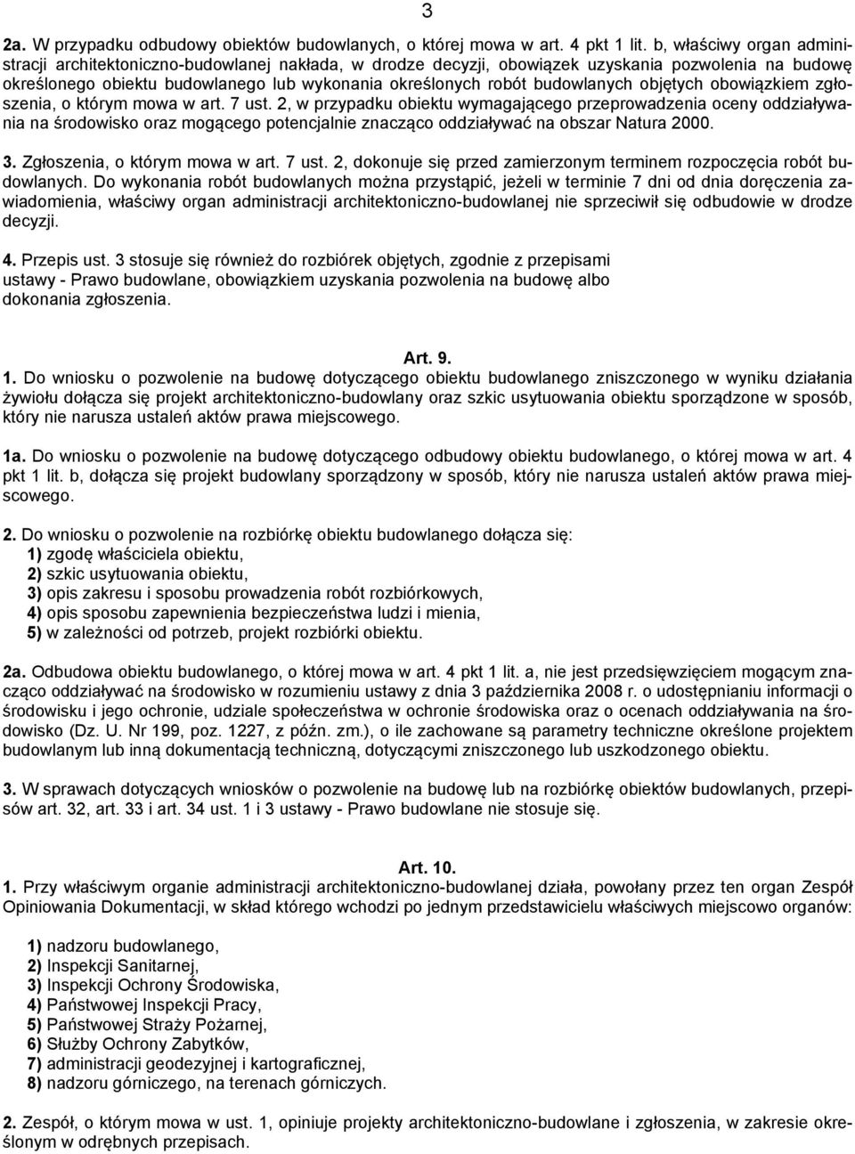 budowlanych objętych obowiązkiem zgłoszenia, o którym mowa w art. 7 ust.