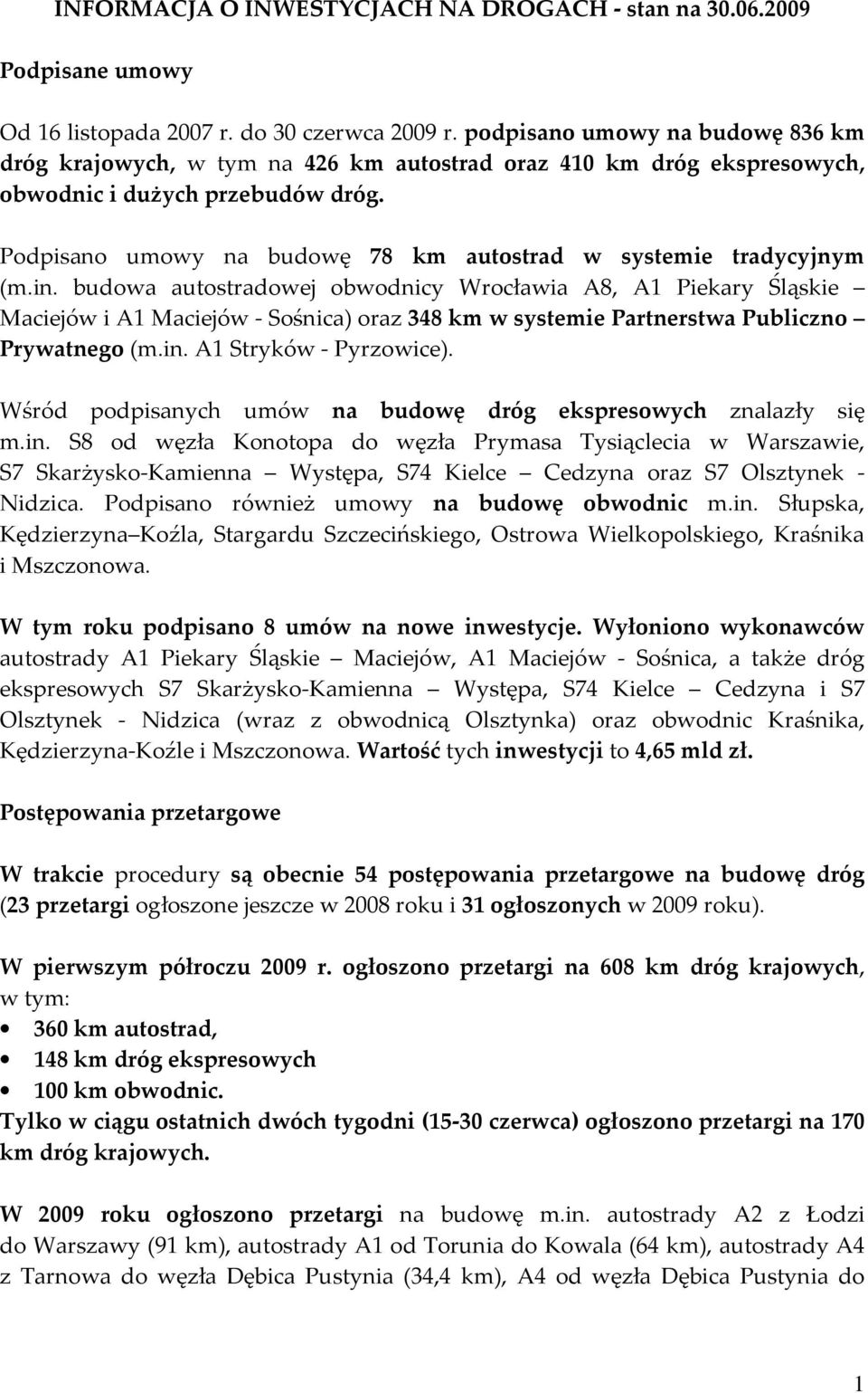 Podpisano umowy na budowę 78 km autostrad w systemie tradycyjnym (m.in.