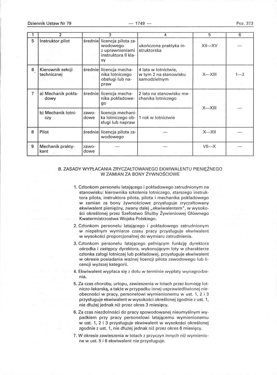 lotnictwie, technicznej nika lotniczego w tym 2 na stanowisku X-XIII obsługi lub na- samodzielnym praw - 6 1-2 7 a) Mechanik pokła- średnie licencja mecha- 2 lata na stanowisku medowy nika pokładowe-