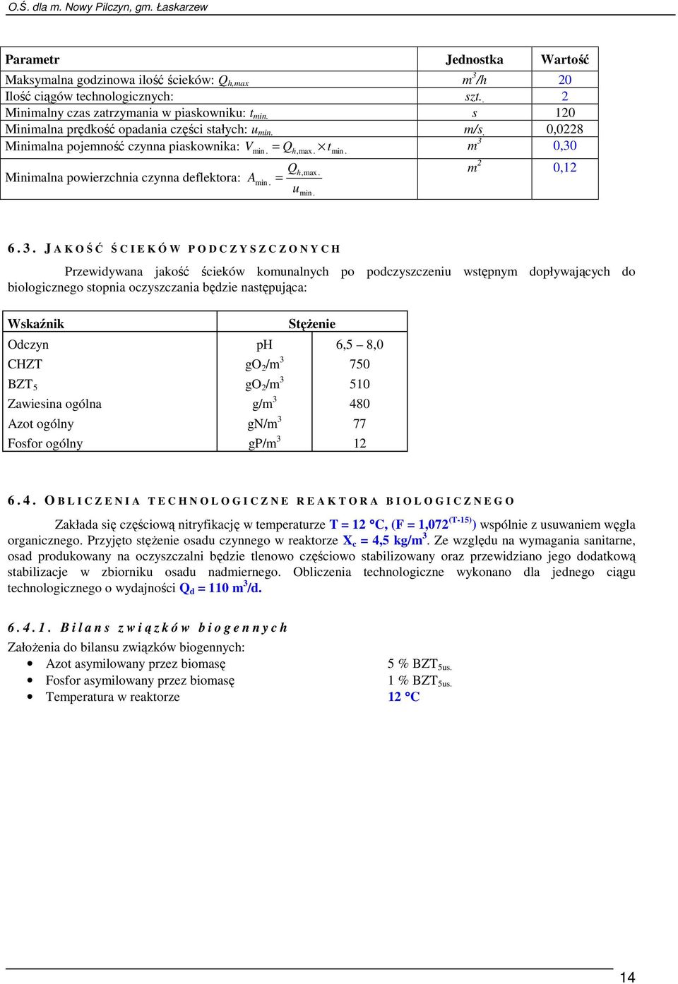 m 2 0,12 Minimalna powierzchnia czynna deflektora: Amin. = u min. 6. 3.