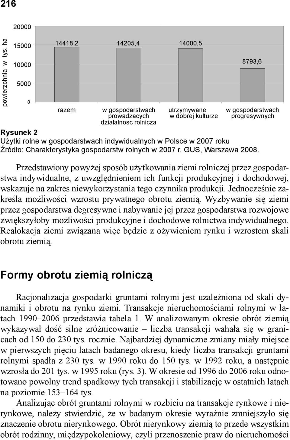 w gospodarstwach indywidualnych w Polsce w 2007 roku Źródło: Charakterystyka gospodarstw rolnych w 2007 r. GUS, Warszawa 2008.