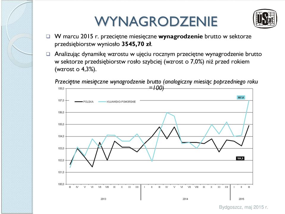 Analizując dynamikę wzrostu w ujęciu rocznym przeciętne wynagrodzenie brutto w sektorze