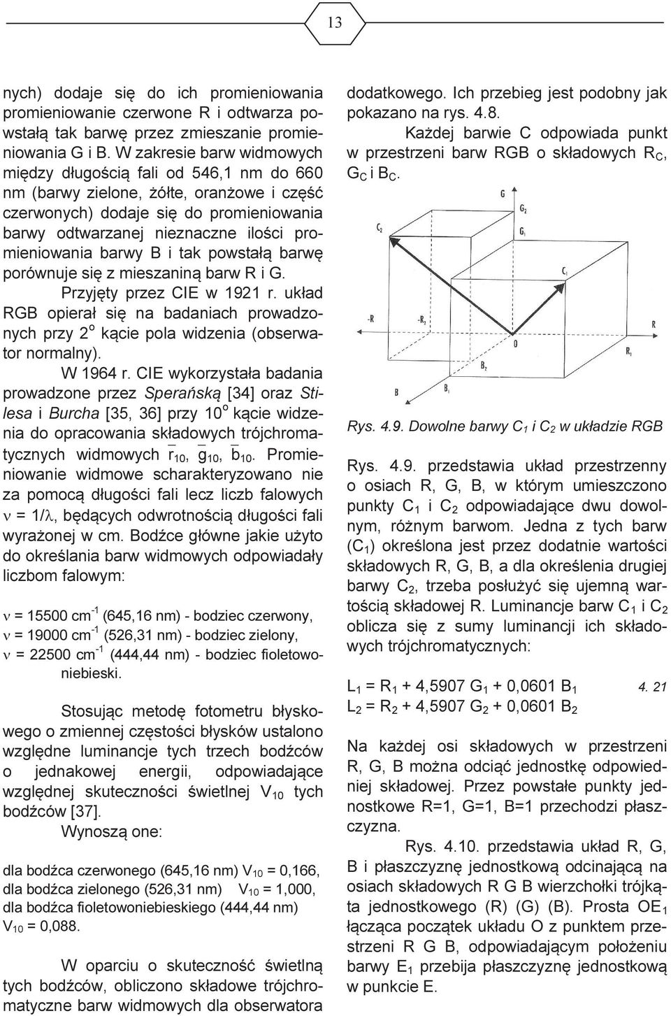 promieniowania barwy B i tak powstałą barwę porównuje się z mieszaniną barw R i G. Przyjęty przez CIE w 1921 r.