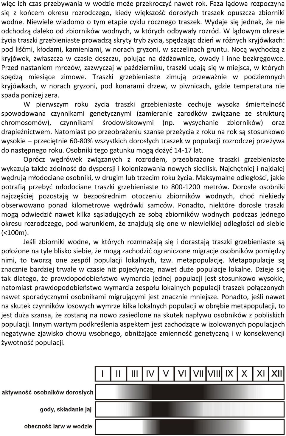 W lądowym okresie życia traszki grzebieniaste prowadzą skryty tryb życia, spędzając dzieo w różnych kryjówkach: pod liśdmi, kłodami, kamieniami, w norach gryzoni, w szczelinach gruntu.