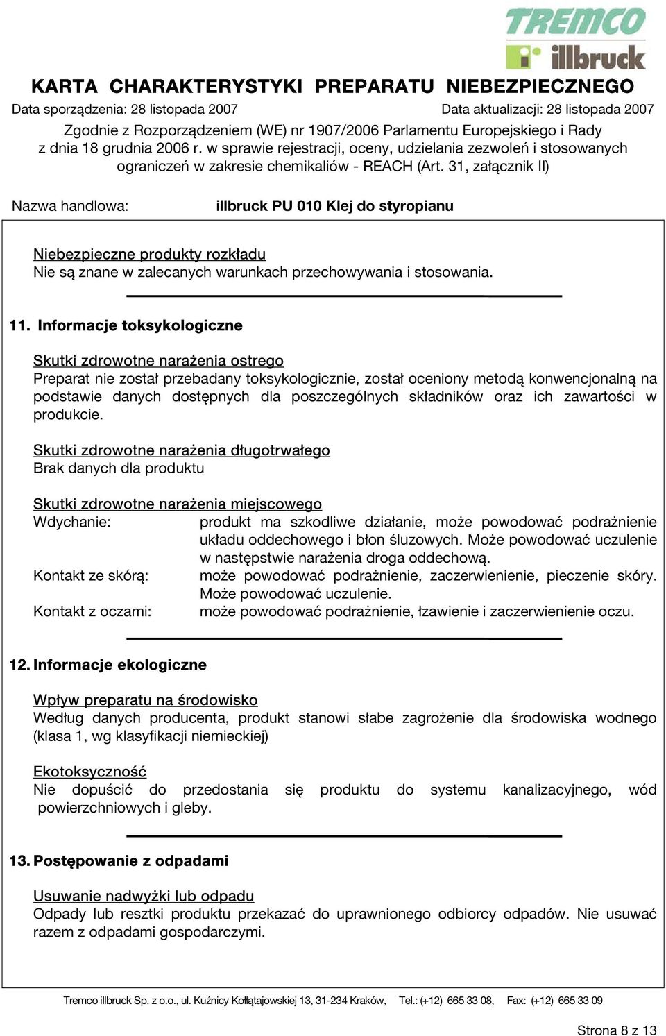 składników oraz ich zawartości w produkcie.