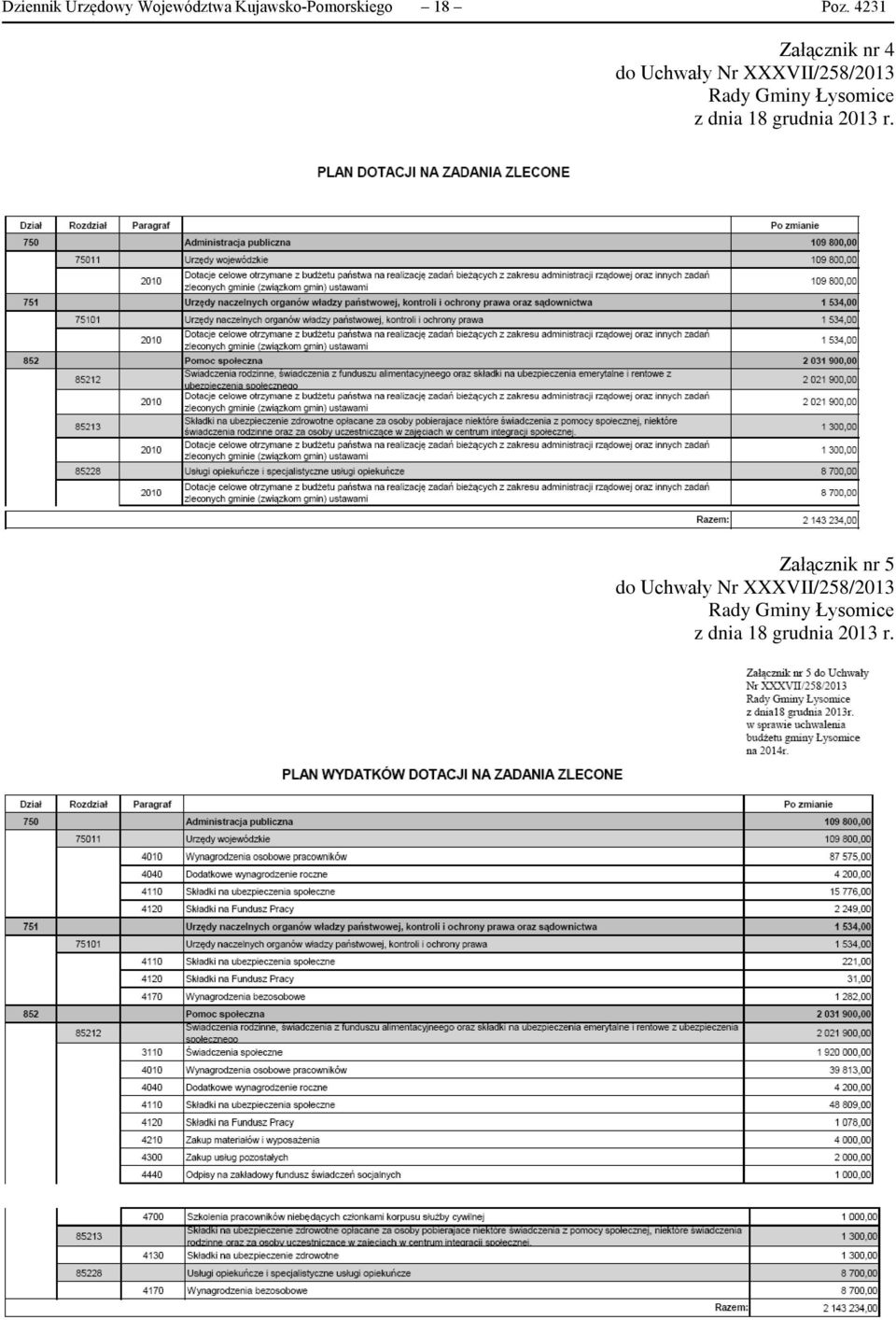 Łysomice z dnia 18 grudnia 2013 r.