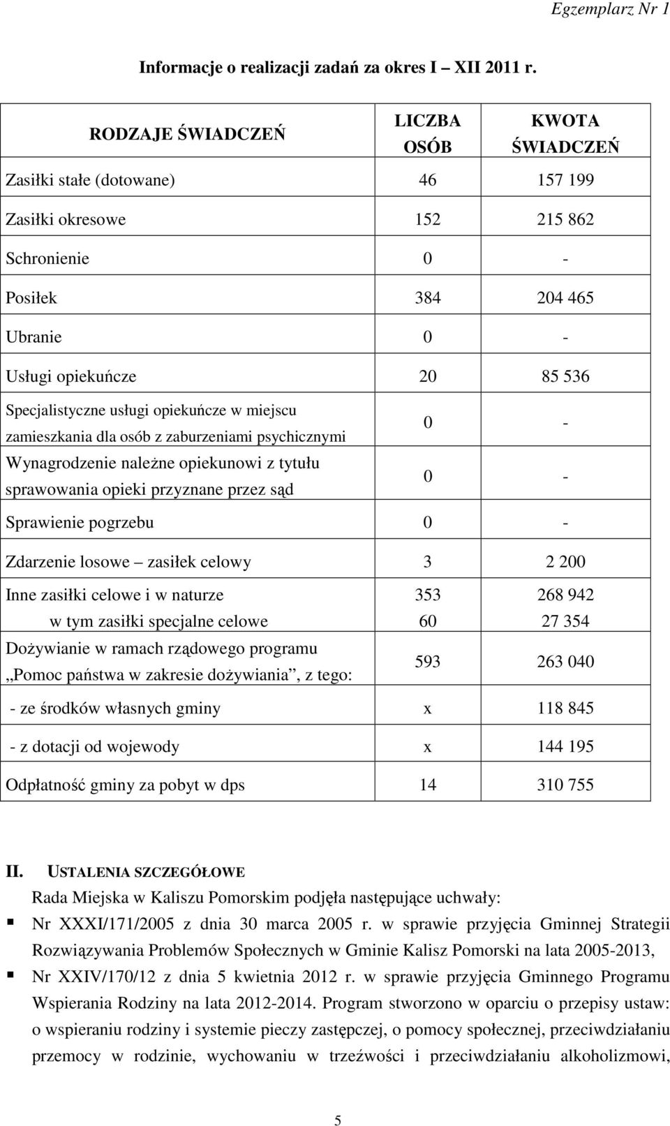 Specjalistyczne usługi opiekuńcze w miejscu zamieszkania dla osób z zaburzeniami psychicznymi Wynagrodzenie należne opiekunowi z tytułu sprawowania opieki przyznane przez sąd 0-0 - Sprawienie