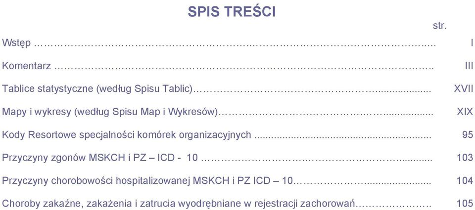 I III XVII XIX Kody Resortowe specjalności komórek organizacyjnych.