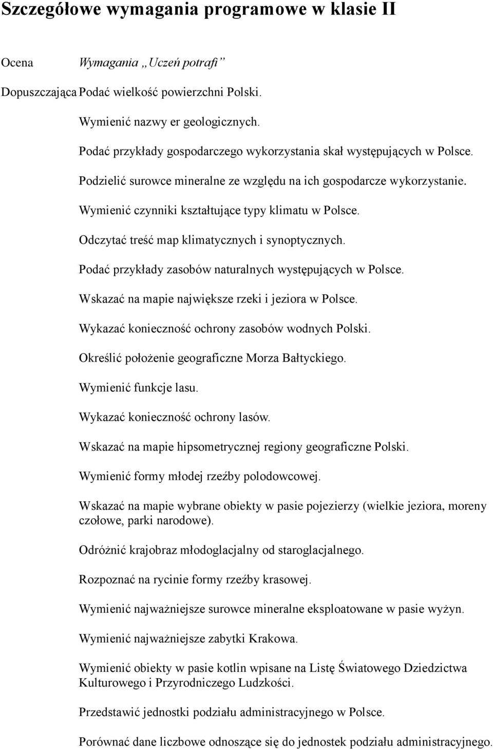 Odczytać treść map klimatycznych i synoptycznych. Podać przykłady zasobów naturalnych występujących w Polsce. Wskazać na mapie największe rzeki i jeziora w Polsce.