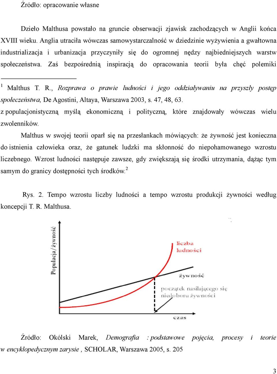 Zaś bezpośrednią inspiracją do opracowania teorii była chęć polemiki 1 Malthus T. R.