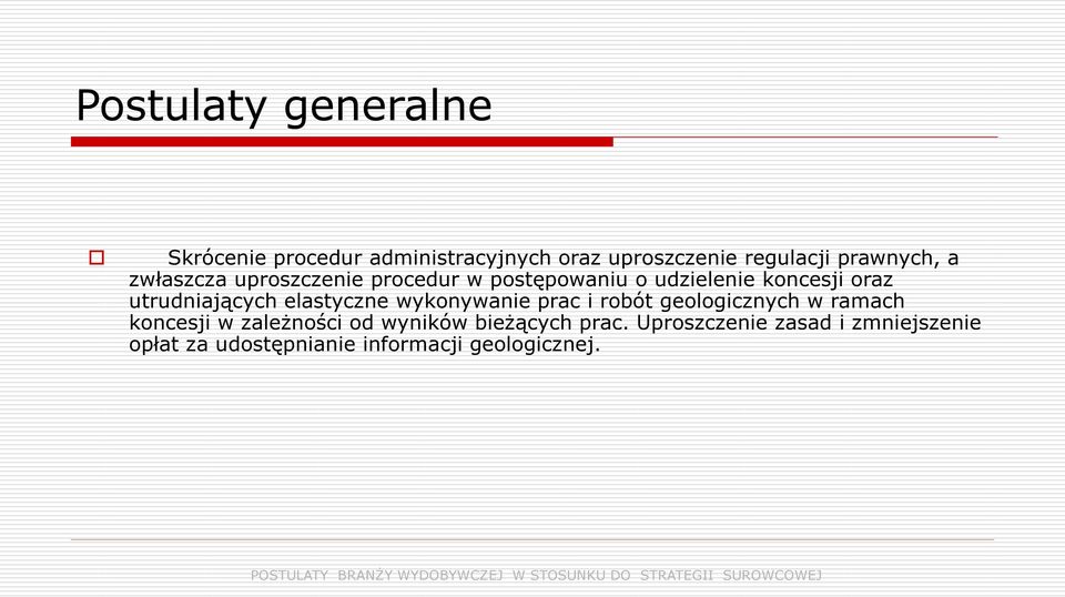 utrudniających elastyczne wykonywanie prac i robót geologicznych w ramach koncesji w