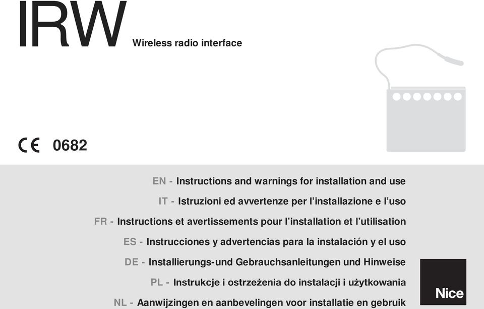 - Instrucciones y advertencias para la instalación y el uso DE - Installierungs-und Gebrauchsanleitungen und