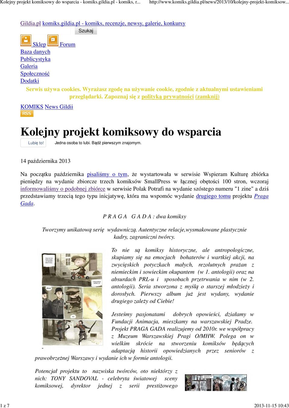 Zapoznaj się z polityką prywatności (zamknij) KOMIKS News Gildii Share More Kolejny projekt komiksowy do wsparcia Lubię to! Jedna osoba to lubi. Bądź pierwszym znajomym.