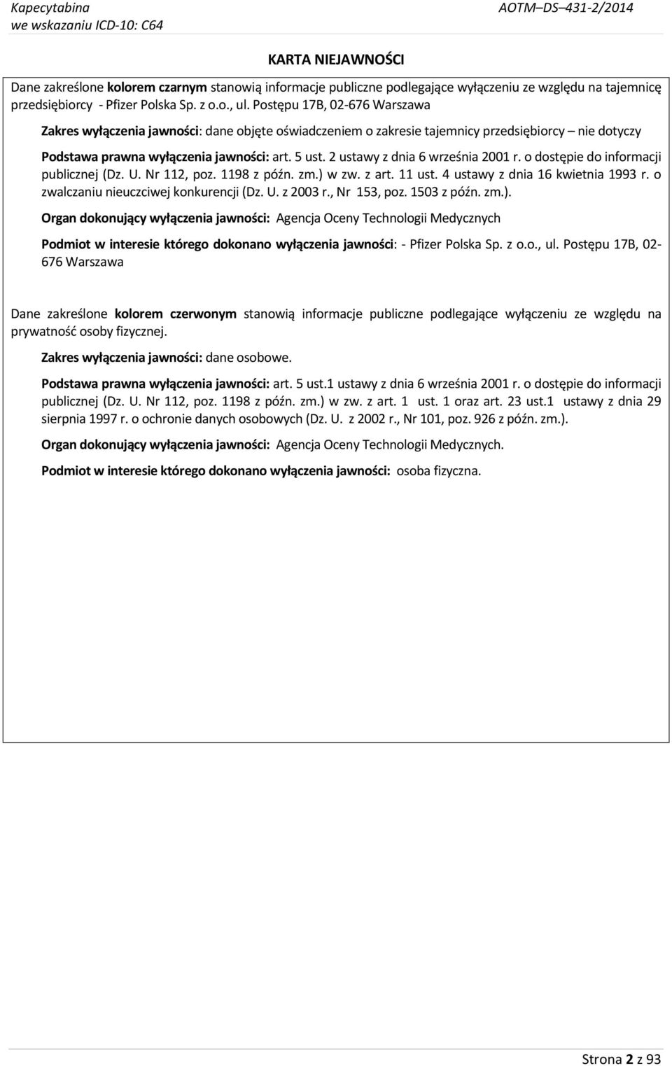 2 ustawy z dnia 6 września 2001 r. o dostępie do informacji publicznej (Dz. U. Nr 112, poz. 1198 z późn. zm.) w zw. z art. 11 ust. 4 ustawy z dnia 16 kwietnia 1993 r.