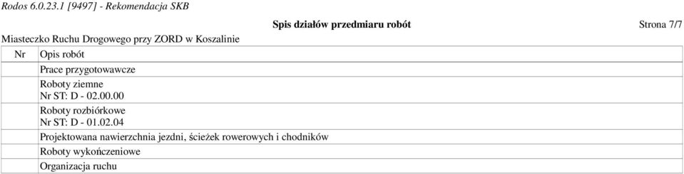 04 Projektowana nawierzchnia jezdni, ścieżek rowerowych i