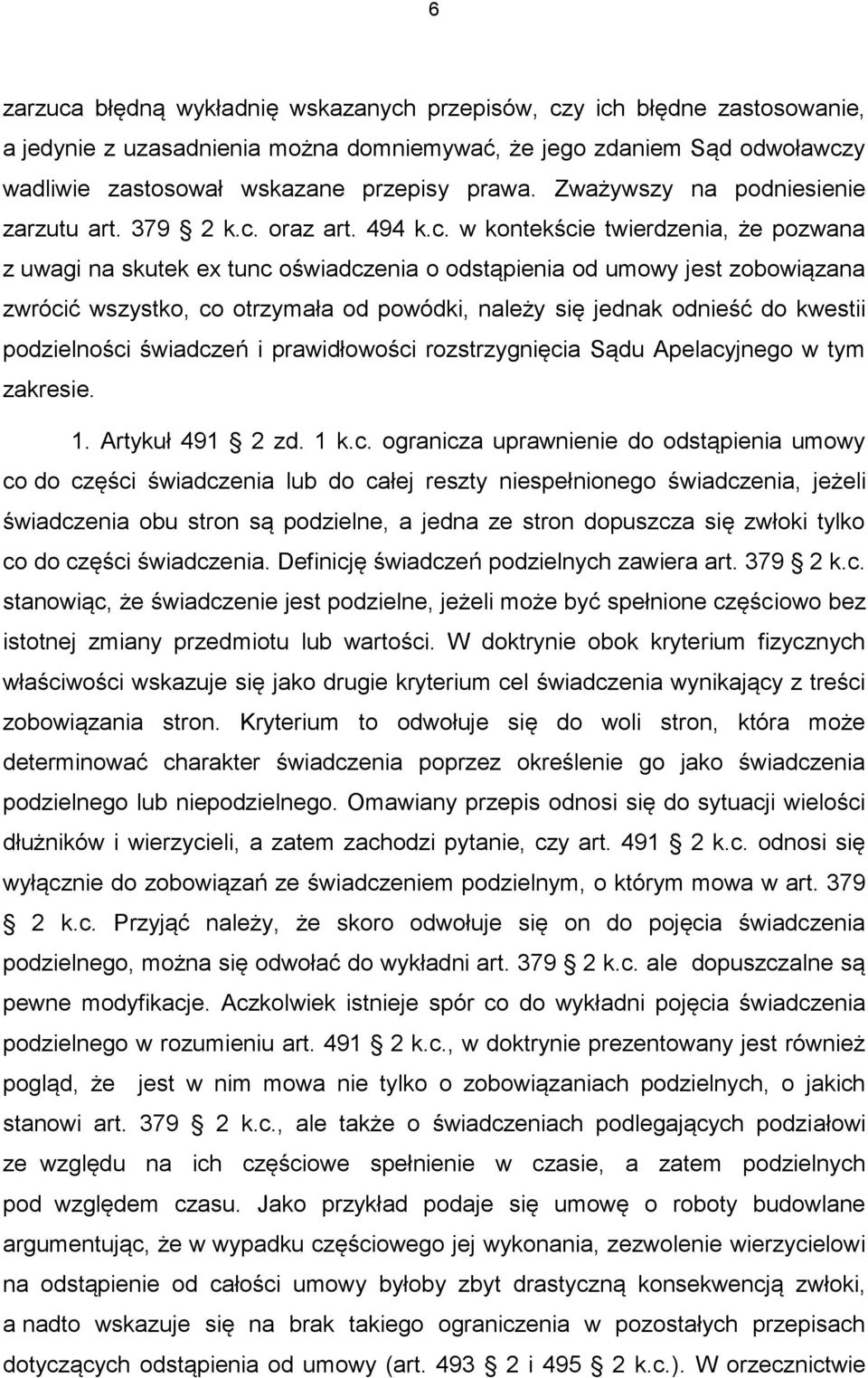 oraz art. 494 k.c.