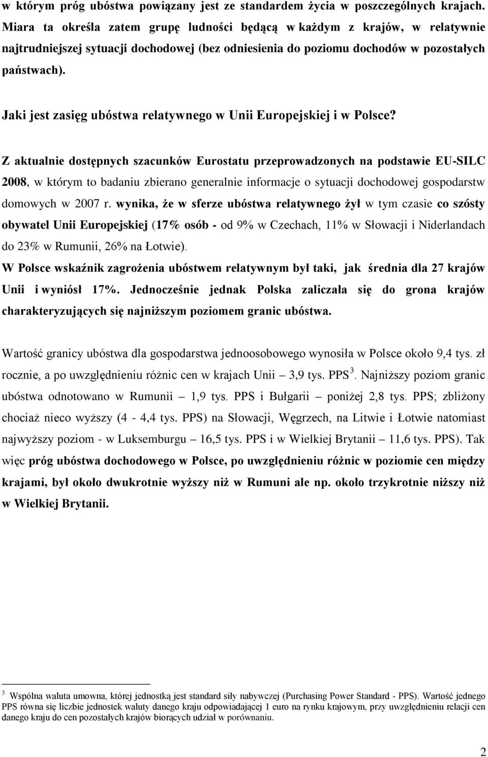 Jaki jest zasięg ubóstwa relatywnego w Unii Europejskiej i w Polsce?