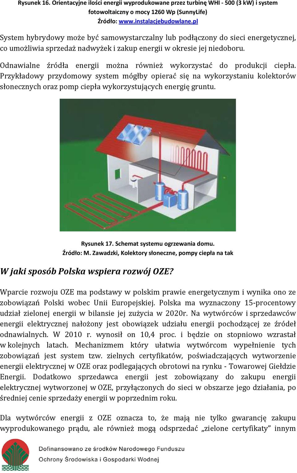 Odnawialne źródła energii można również wykorzystać do produkcji ciepła.