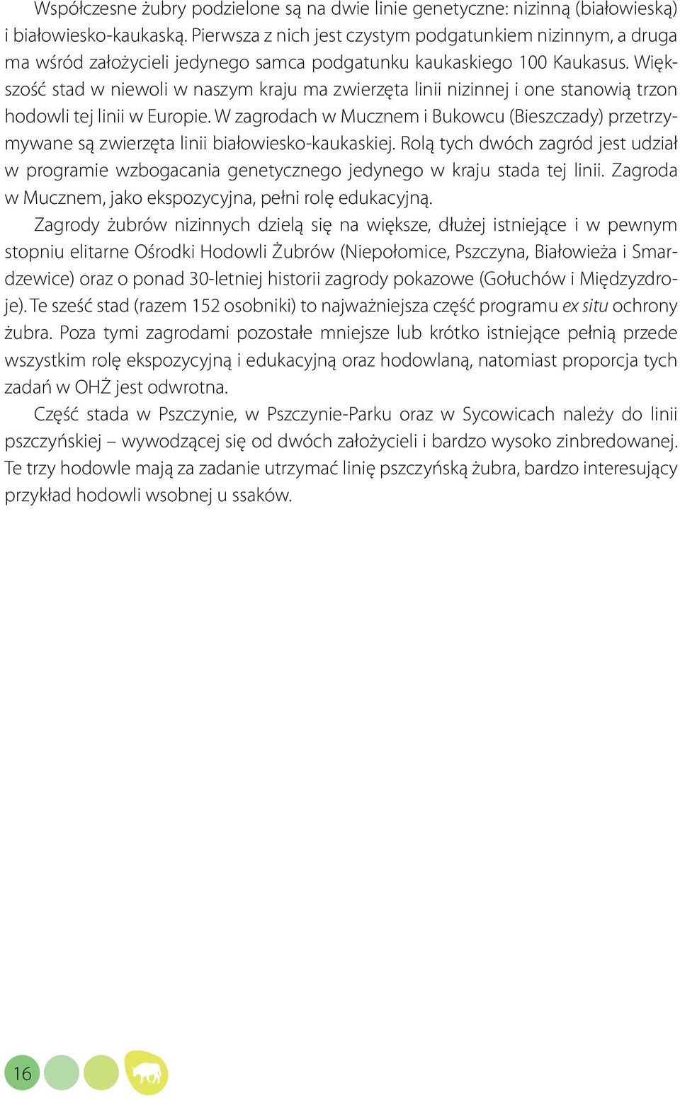 Większość stad w niewoli w naszym kraju ma zwierzęta linii nizinnej i one stanowią trzon hodowli tej linii w Europie.