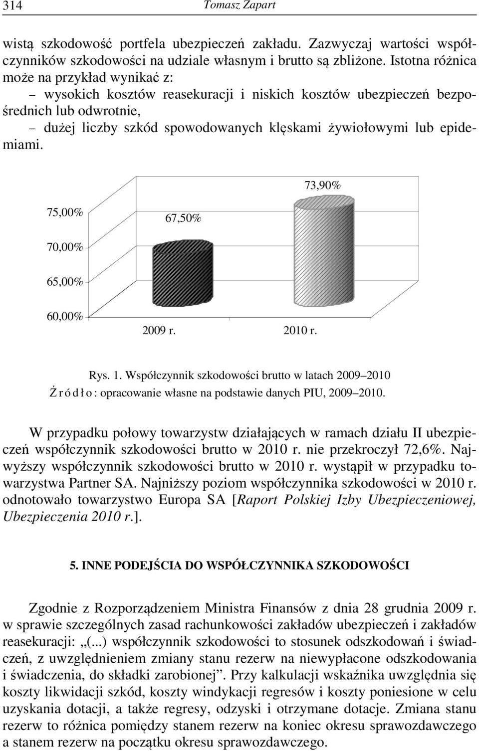 73,90% 75,00% 67,50% 70,00% 65,00% 60,00% 2009 r. 2010 r. Rys. 1. Współczyik szkodowości brutto w latach 2009 2010 Ź r ó d ł o : opracowaie włase a podstawie daych PI, 2009 2010.