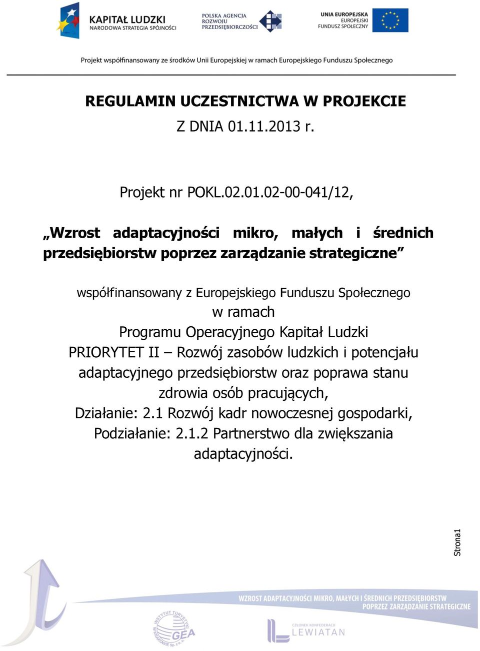 r. Projekt nr POKL.02.01.