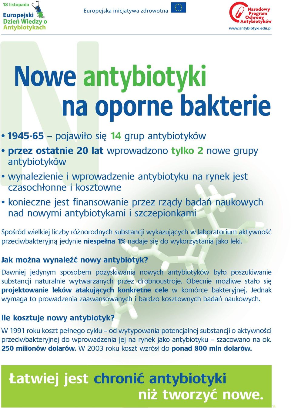 aktywność przeciwbakteryjną jedynie niespełna 1% nadaje się do wykorzystania jako leki. Jak można wynaleźć nowy antybiotyk?