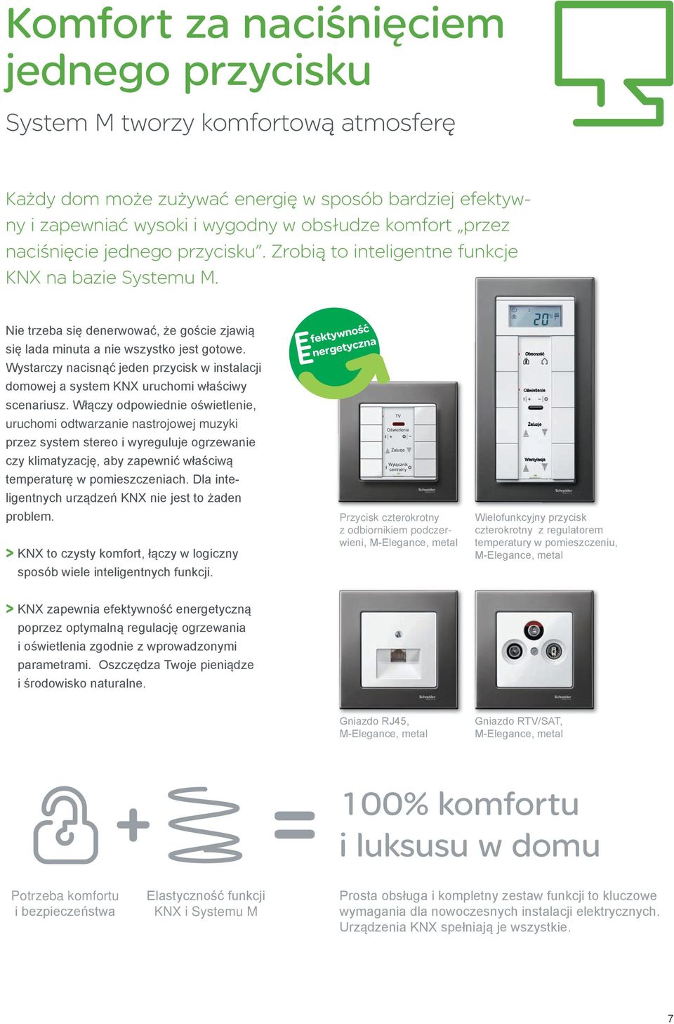 Wystarczy nacisnąć jeden przycisk w instalacji domowej a system KNX uruchomi właściwy scenariusz.