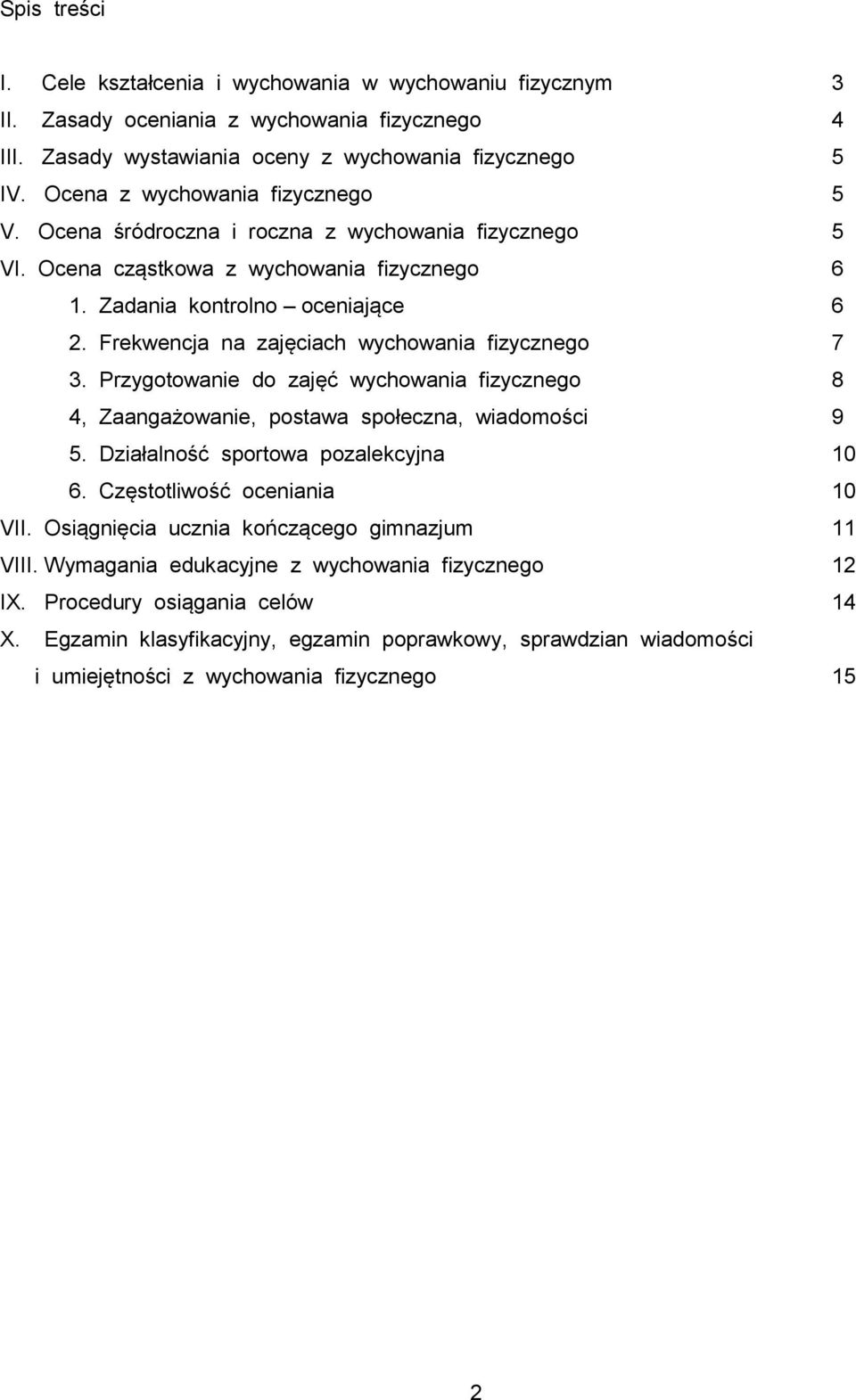 Frekwencja na zajęciach wychowania fizycznego 7 3. Przygotowanie do zajęć wychowania fizycznego 8 4, Zaangażowanie, postawa społeczna, wiadomości 9 5. Działalność sportowa pozalekcyjna 10 6.