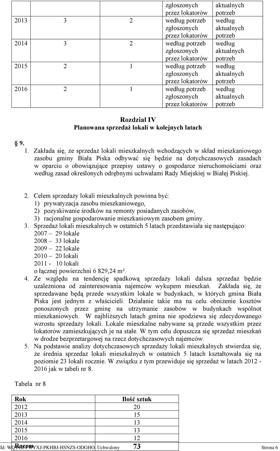 kolejnych latach 9. 1.