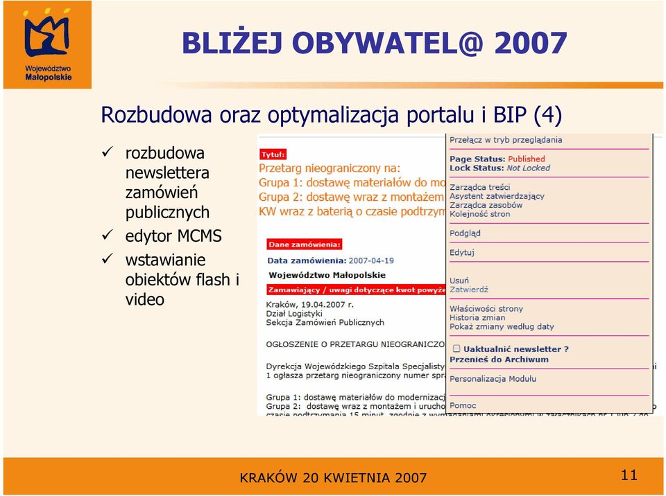 publicznych edytor MCMS wstawianie