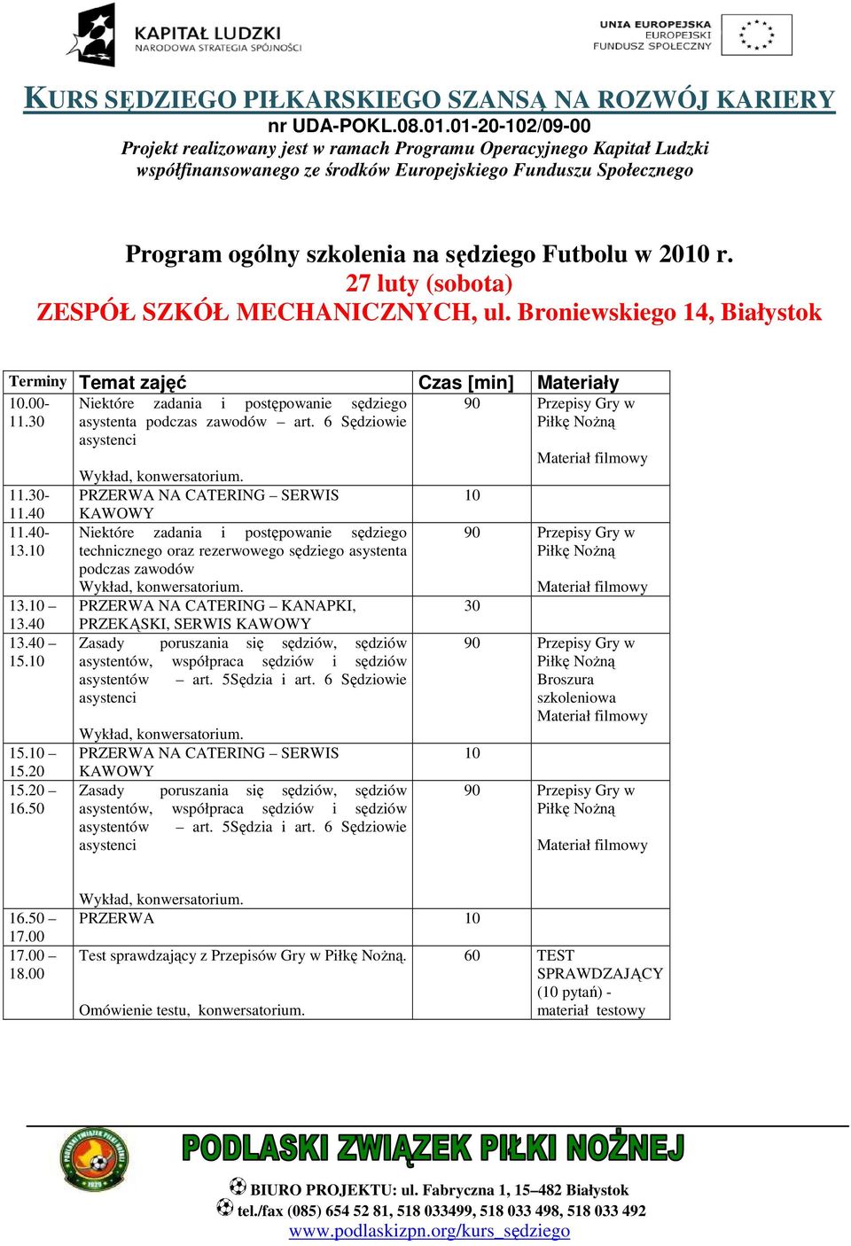 6 Sędziowie asystenci Niektóre zadania i postępowanie sędziego technicznego oraz rezerwowego sędziego asystenta podczas zawodów PRZEKĄSKI, SERWIS Zasady poruszania się