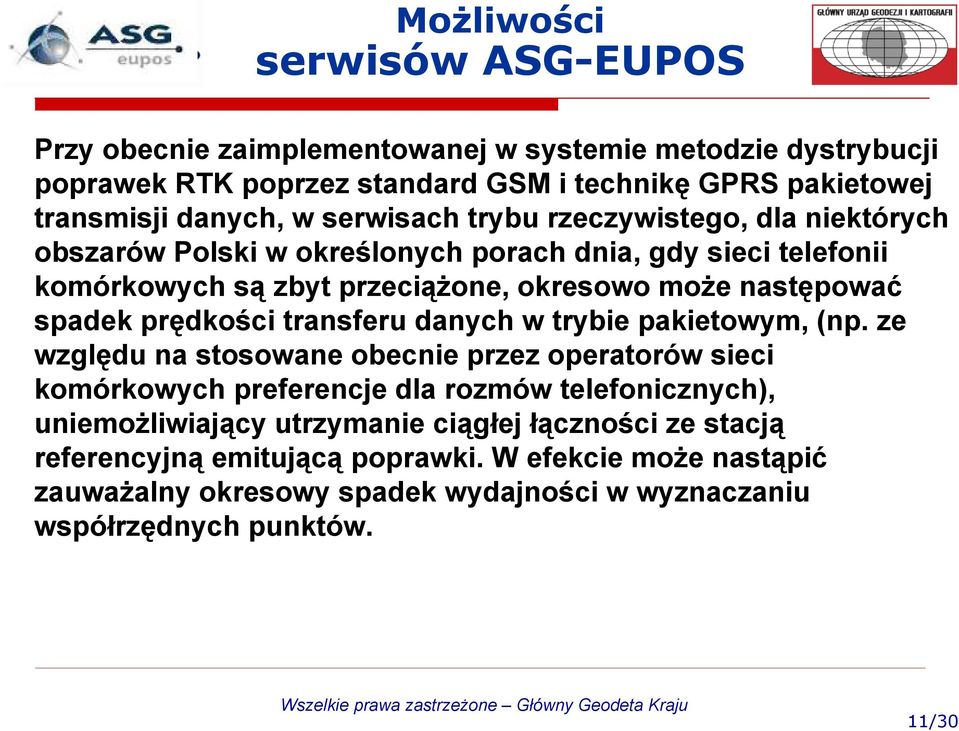 prędkości transferu danych w trybie pakietowym, (np.