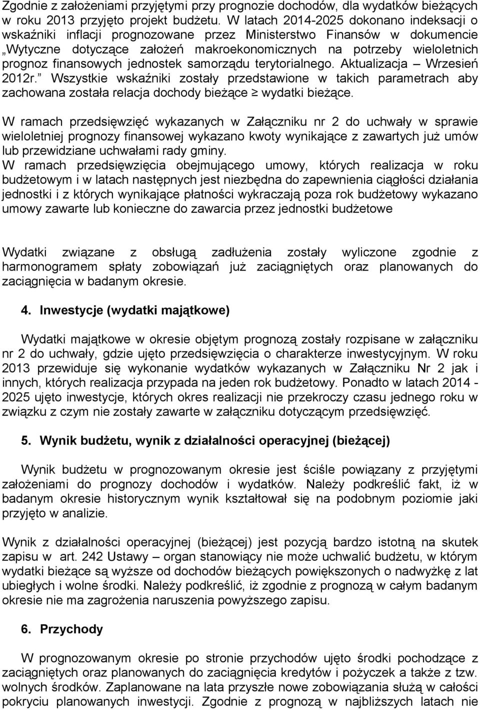 finansowych jednostek samorządu terytorialnego. Aktualizacja Wrzesień 2012r.