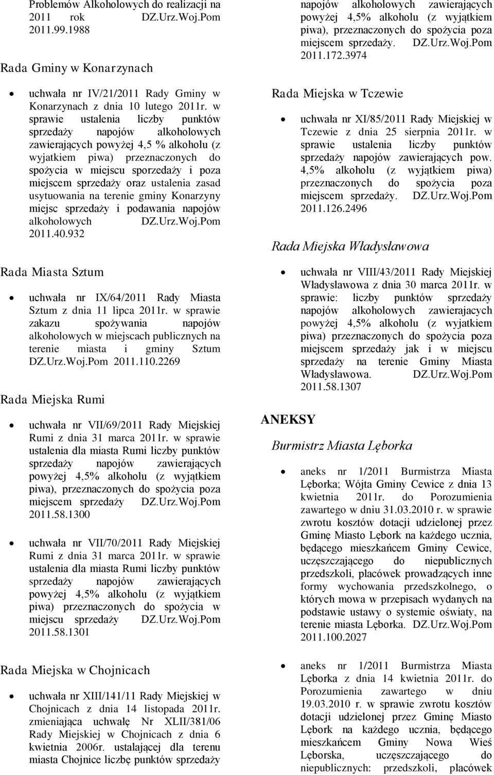 3974 uchwała nr IV/21/2011 Rady Gminy w Konarzynach z dnia 10 lutego 2011r.