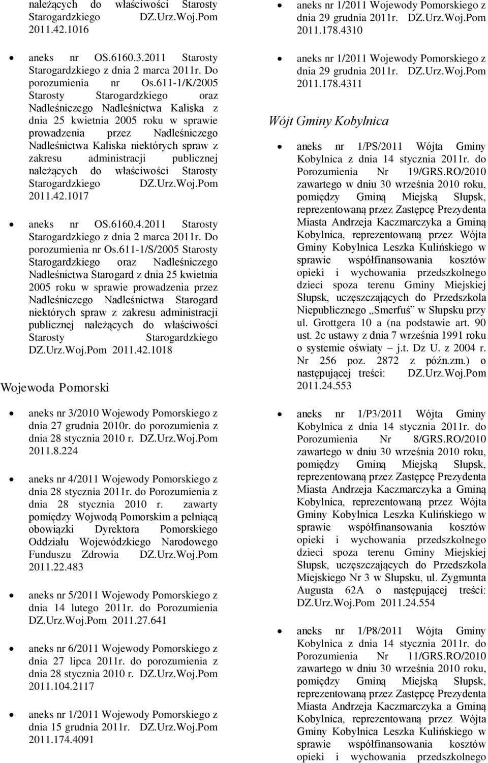 611-1/K/2005 Starosty Starogardzkiego oraz Nadleśniczego Nadleśnictwa Kaliska z dnia 25 kwietnia 2005 roku w sprawie prowadzenia przez Nadleśniczego Nadleśnictwa Kaliska niektórych spraw z zakresu