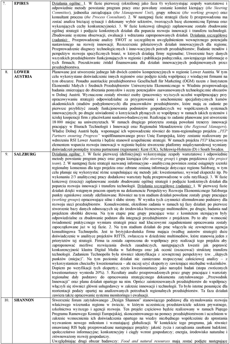 zarządzająca (the Management Unit), grupy robocze (the working groups) oraz konsultant procesu (the Process Consultant). 2.