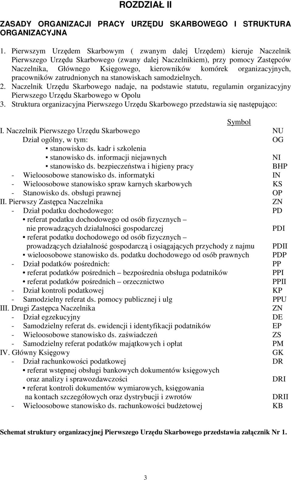 komórek organizacyjnych, pracowników zatrudnionych na stanowiskach samodzielnych. 2.