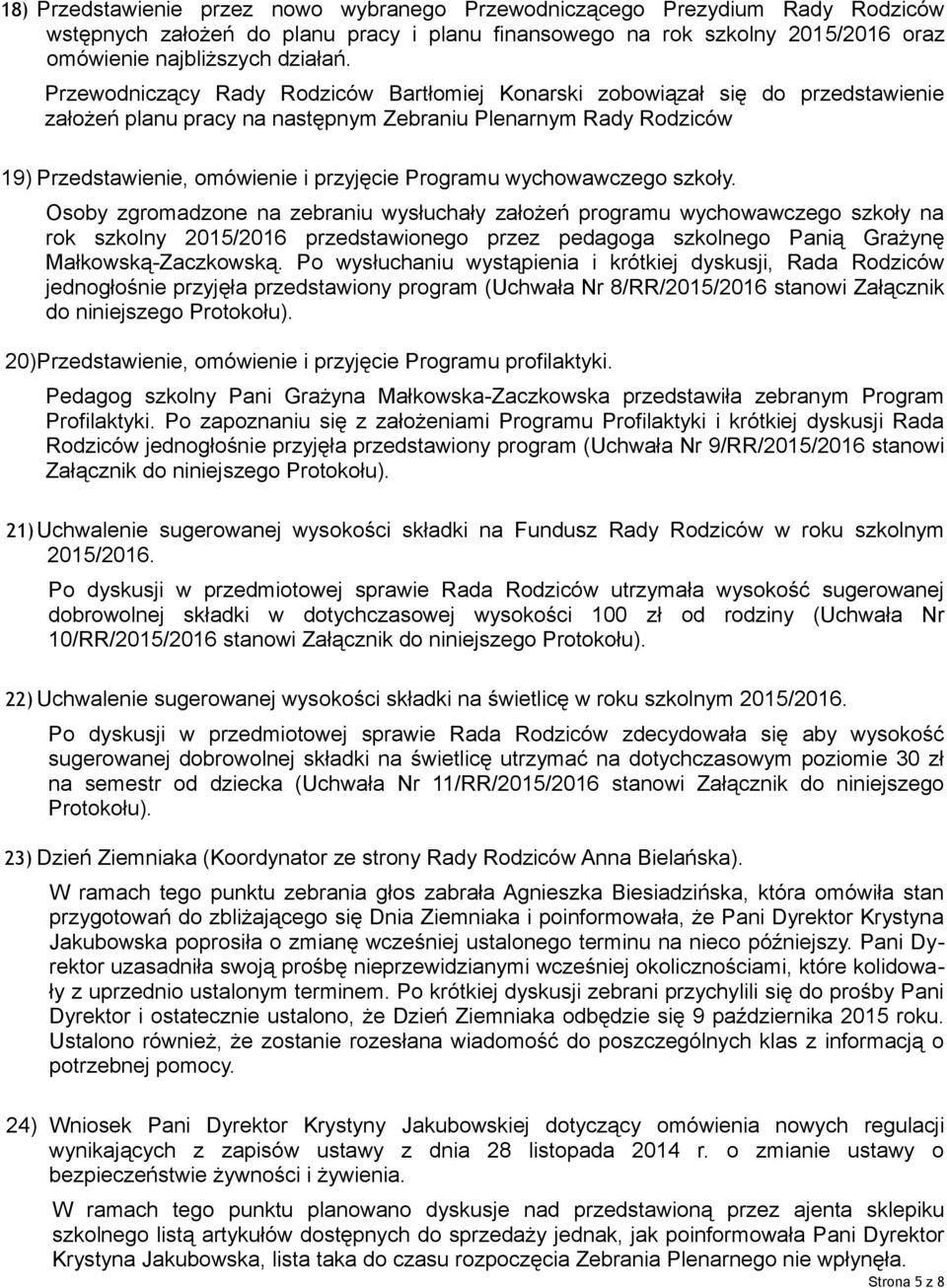 wychowawczego szkoły.