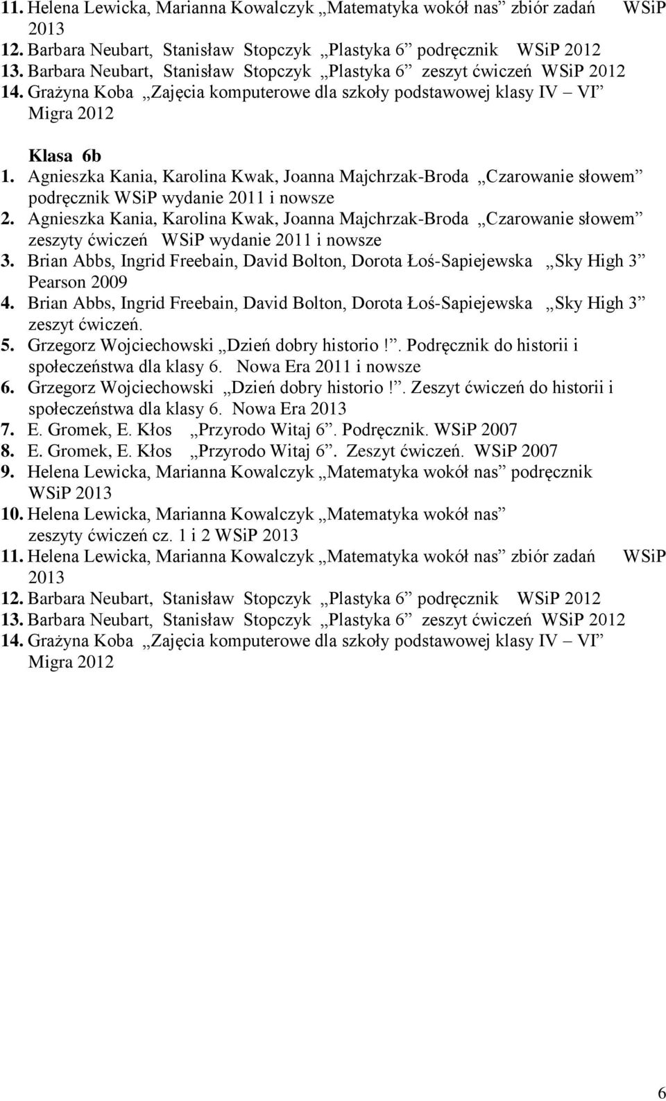 Agnieszka Kania, Karolina Kwak, Joanna Majchrzak-Broda Czarowanie słowem zeszyty ćwiczeń WSiP wydanie 2011 i nowsze 3.