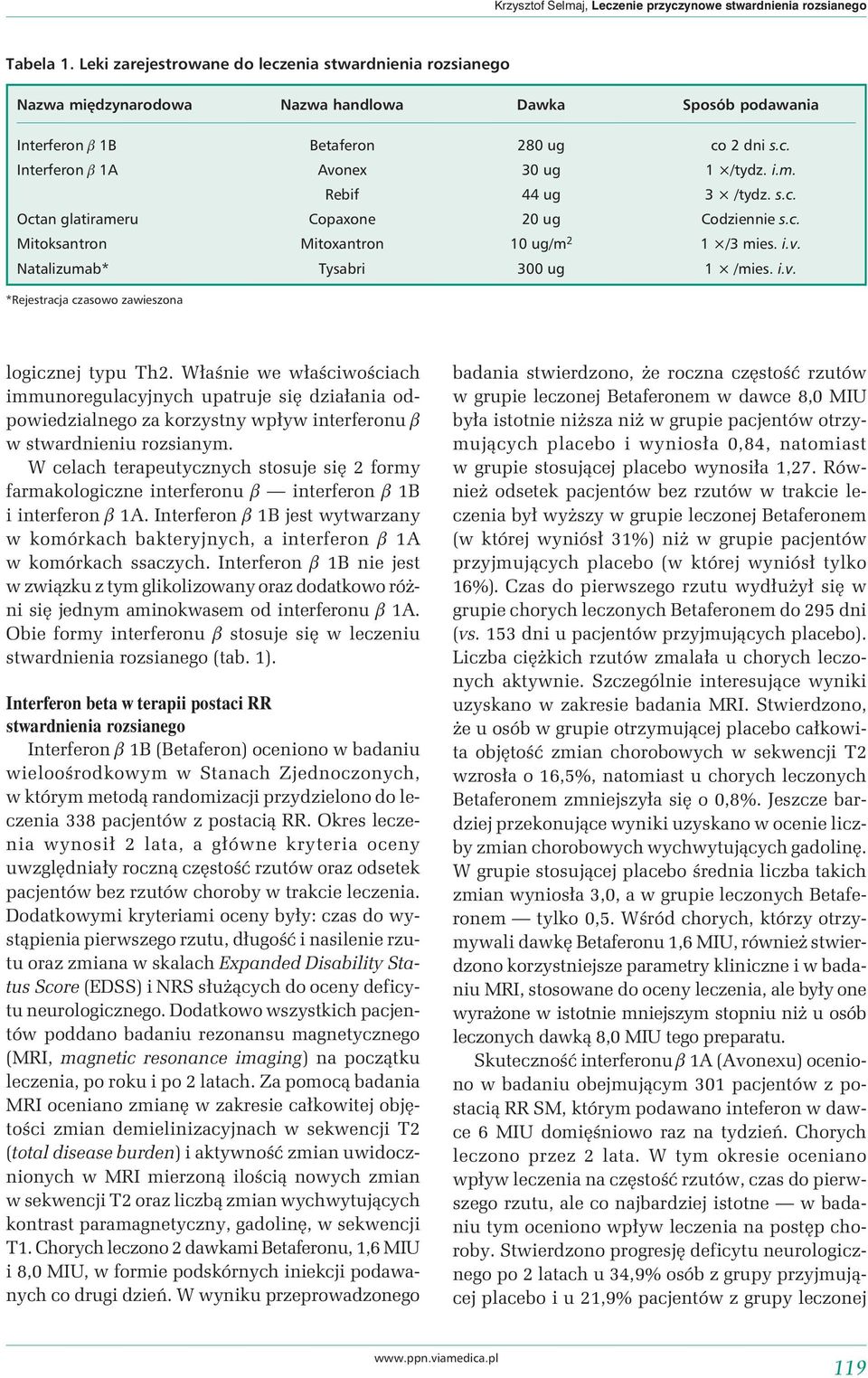 Właśnie we właściwościach immunoregulacyjnych upatruje się działania odpowiedzialnego za korzystny wpływ interferonu b w stwardnieniu rozsianym.