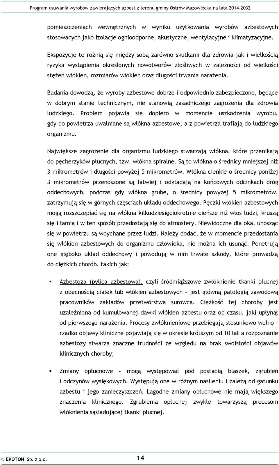 oraz długości trwania narażenia.