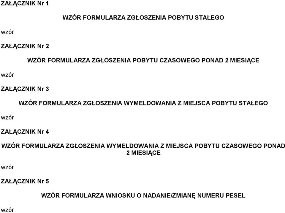 WYMELDOWANIA Z MIEJSCA POBYTU STAŁEGO ZAŁĄCZNIK Nr 4 WZÓR FORMULARZA ZGŁOSZENIA WYMELDOWANIA Z