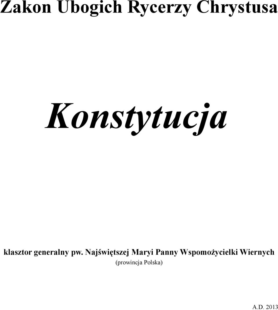 Najświętszej Maryi Panny