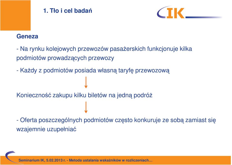 własną taryfę przewozową Konieczność zakupu kilku biletów na jedną podróż -